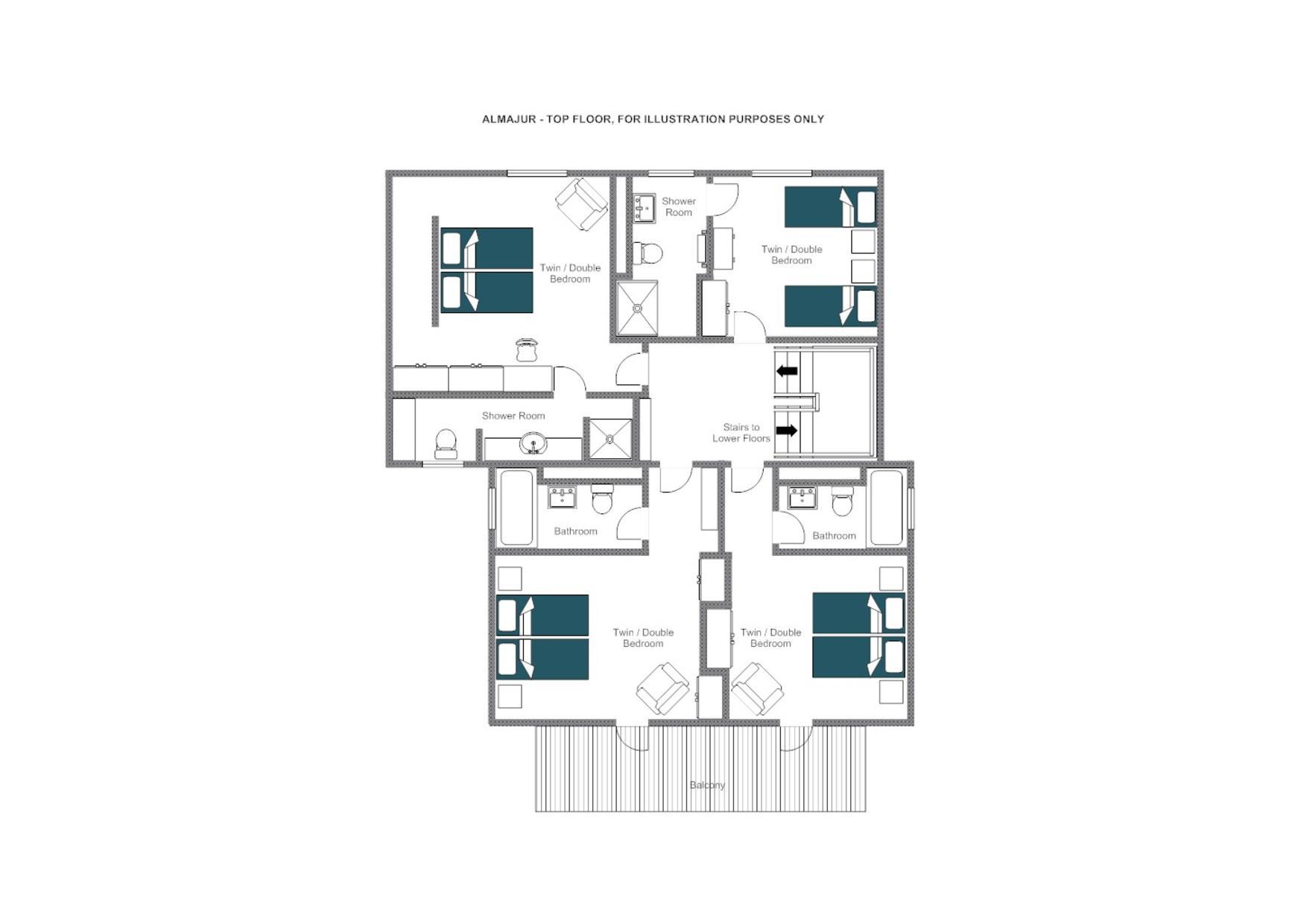 Chalet Almajur, St Anton floorplan - The Chalet Edit