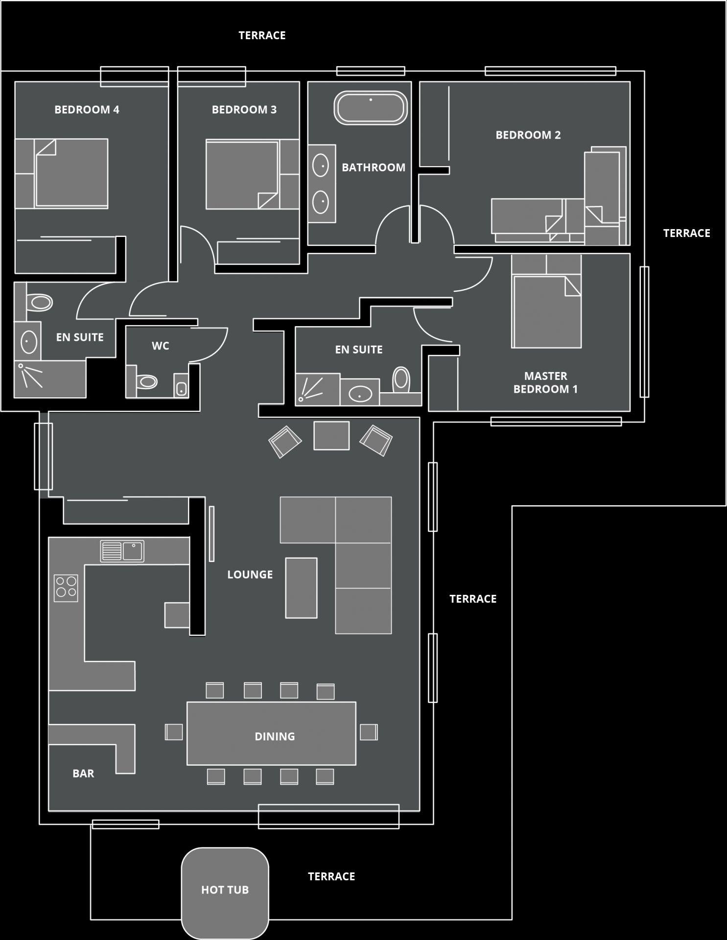 Chalet Aviemore, Les Gets floorplan - The Chalet Edit