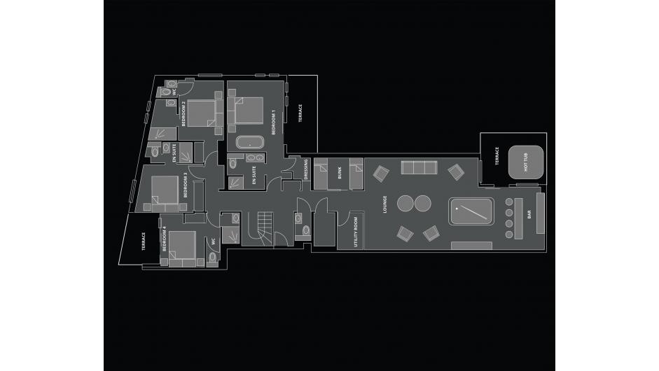 Le Coin Perdu, Les Gets floorplan - The Chalet Edit