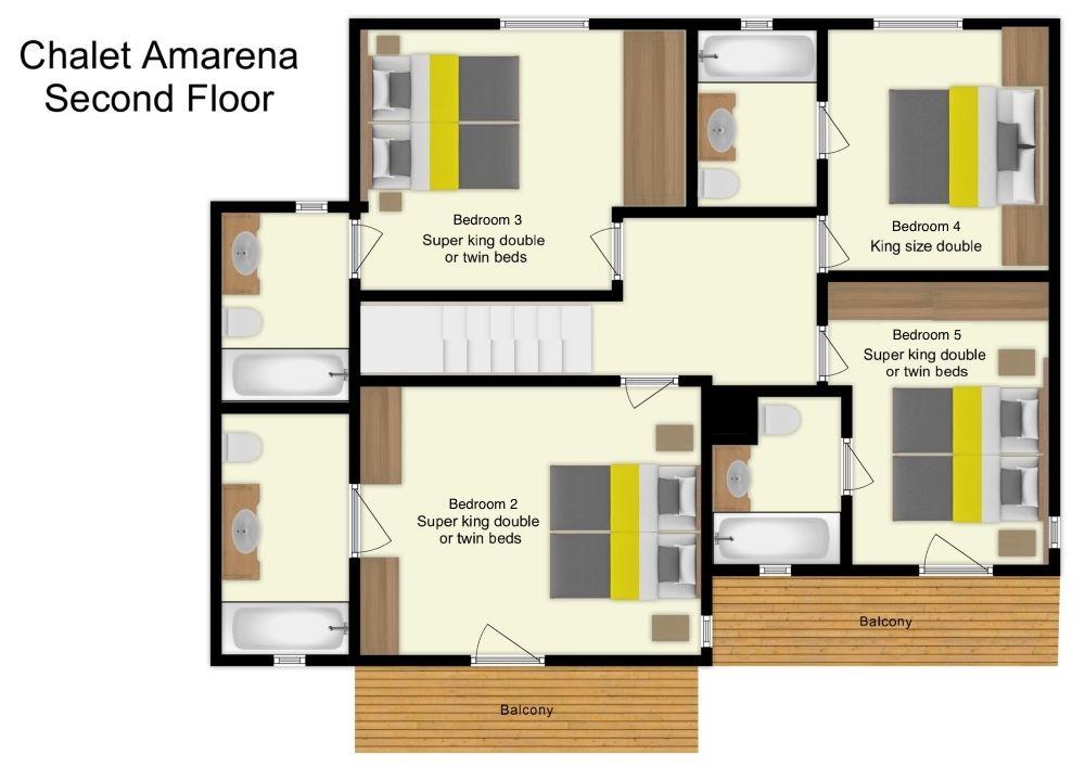 Chalet Amarena, Meribel floorplan - The Chalet Edit