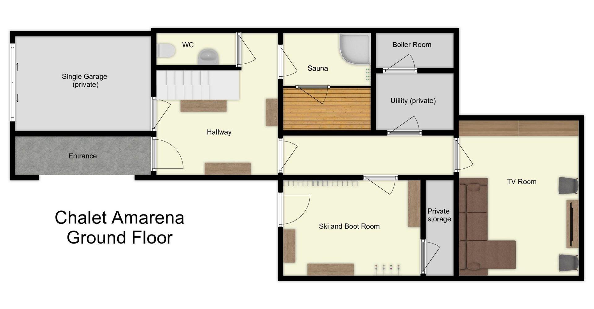 Chalet Amarena, Meribel floorplan - The Chalet Edit