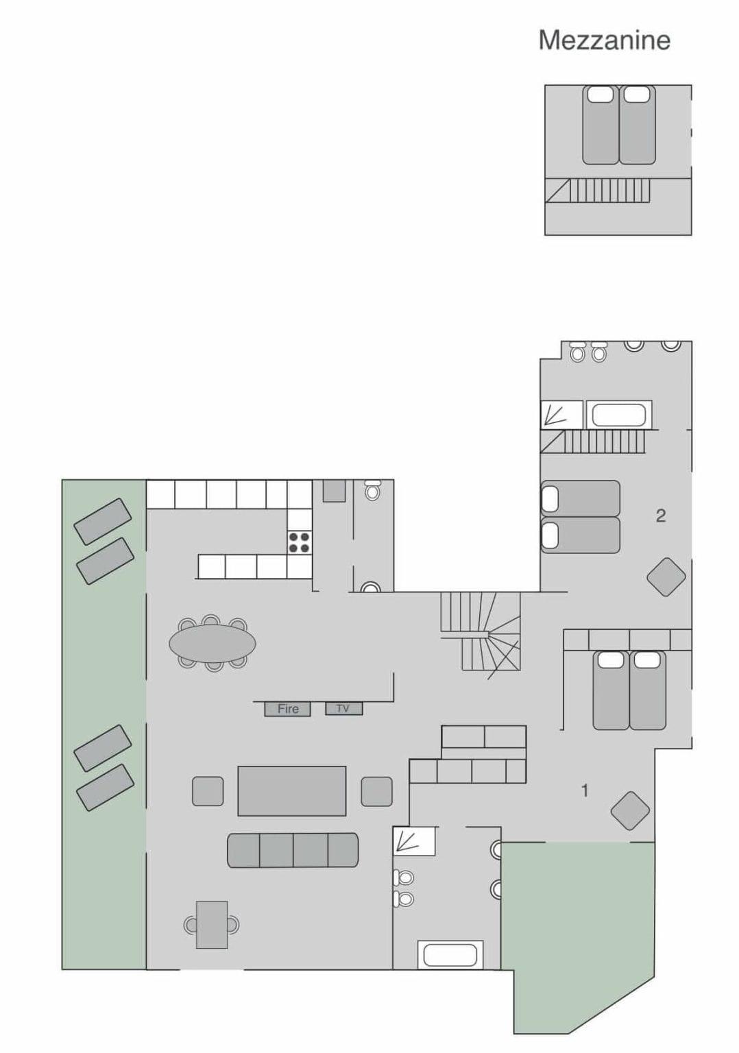 Place Blanche 2, Verbier floorplan - The Chalet Edit