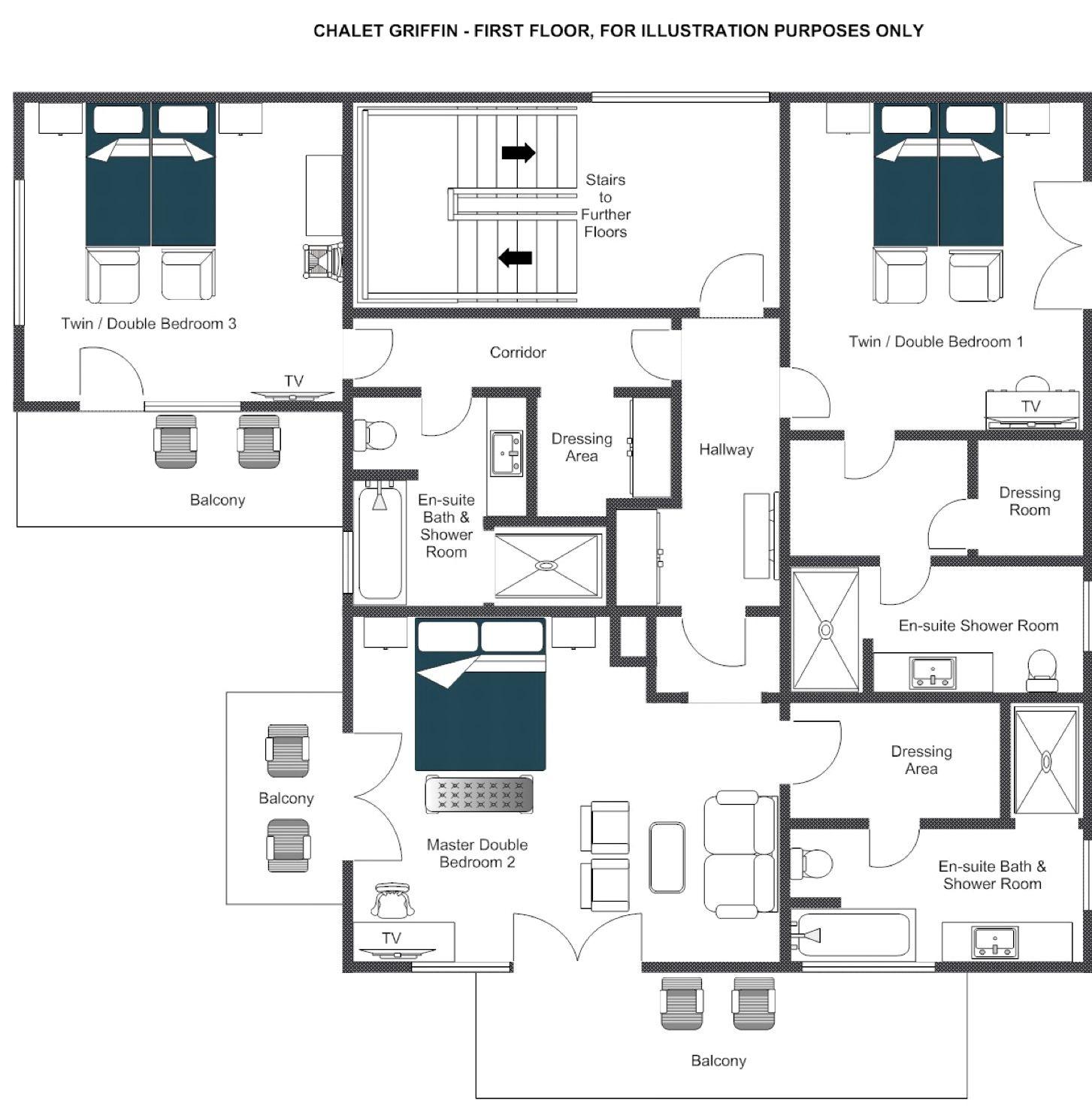 Chalet Griffin, St Anton floorplan - The Chalet Edit