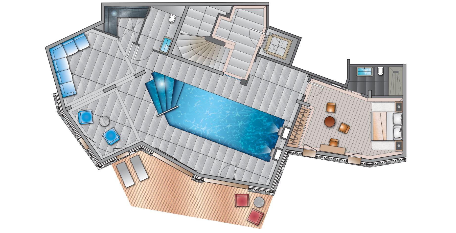 Chalet Abruzzes, Courchevel 1850 floorplan - The Chalet Edit