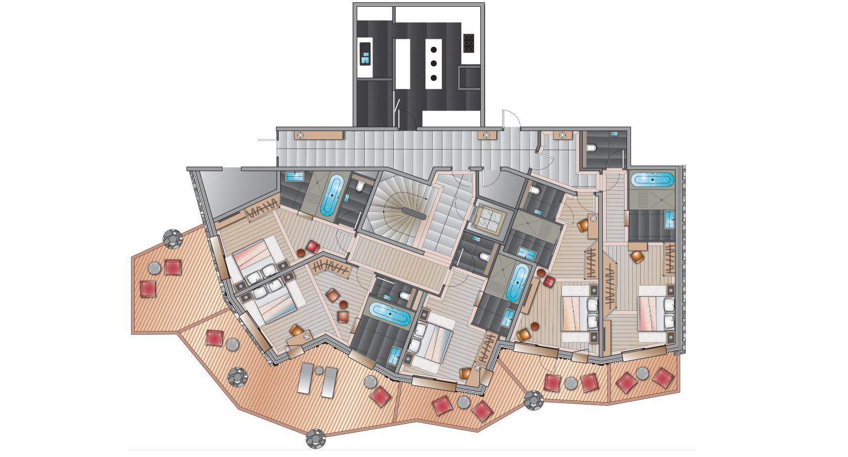 Chalet Abruzzes, Courchevel 1850 floorplan - The Chalet Edit