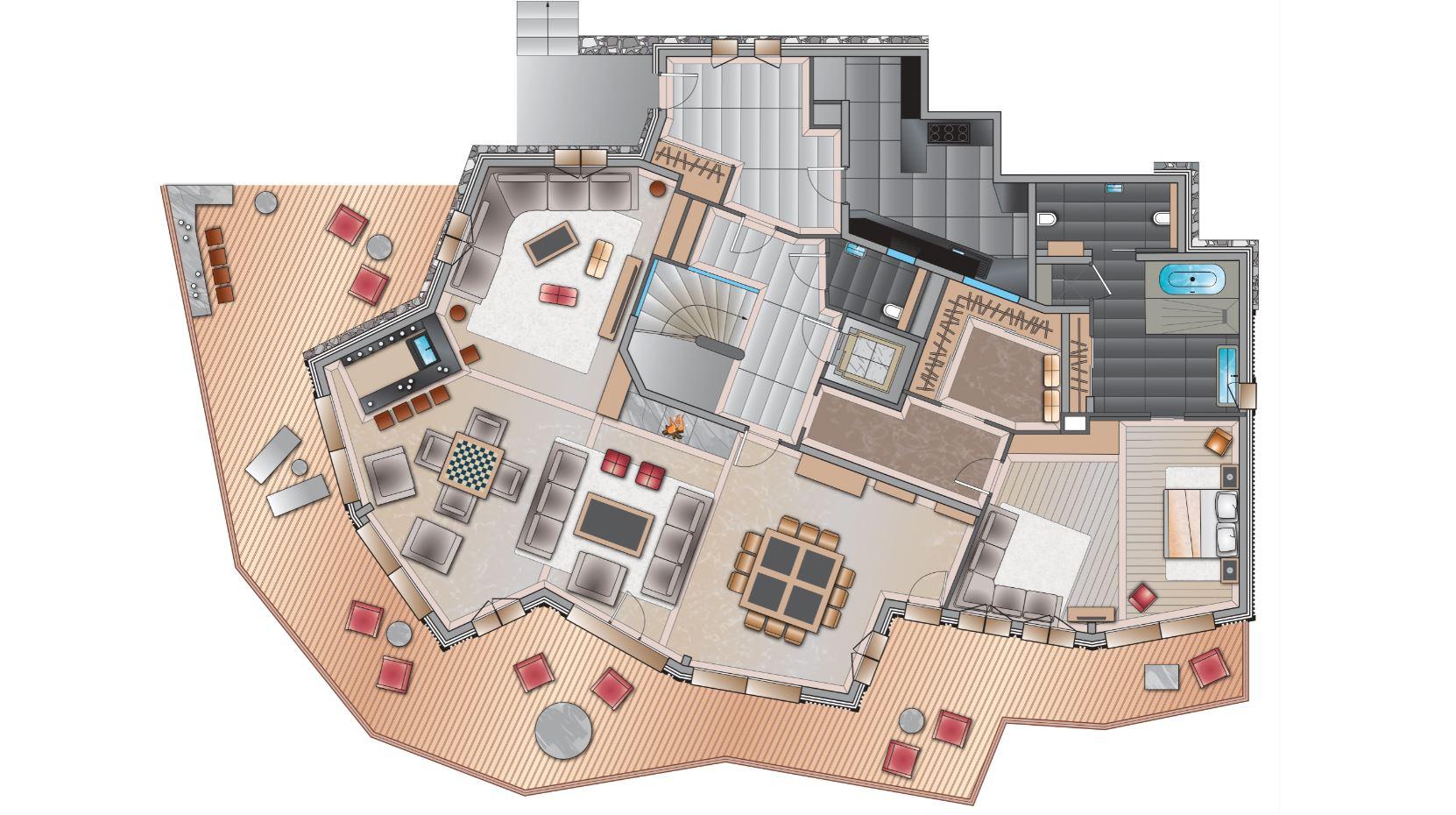 Chalet Abruzzes, Courchevel 1850 floorplan - The Chalet Edit