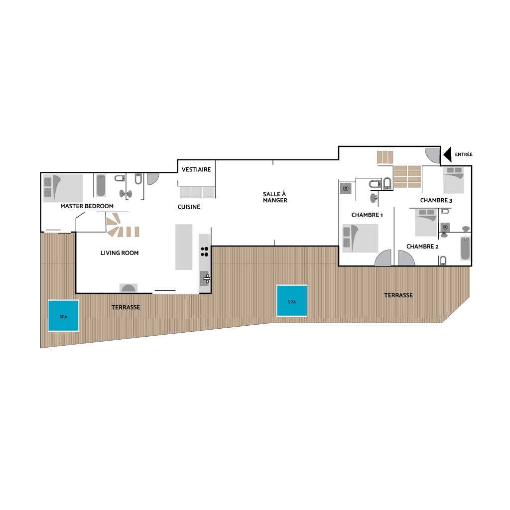 Chalet Quartz, Chamonix floorplan - The Chalet Edit