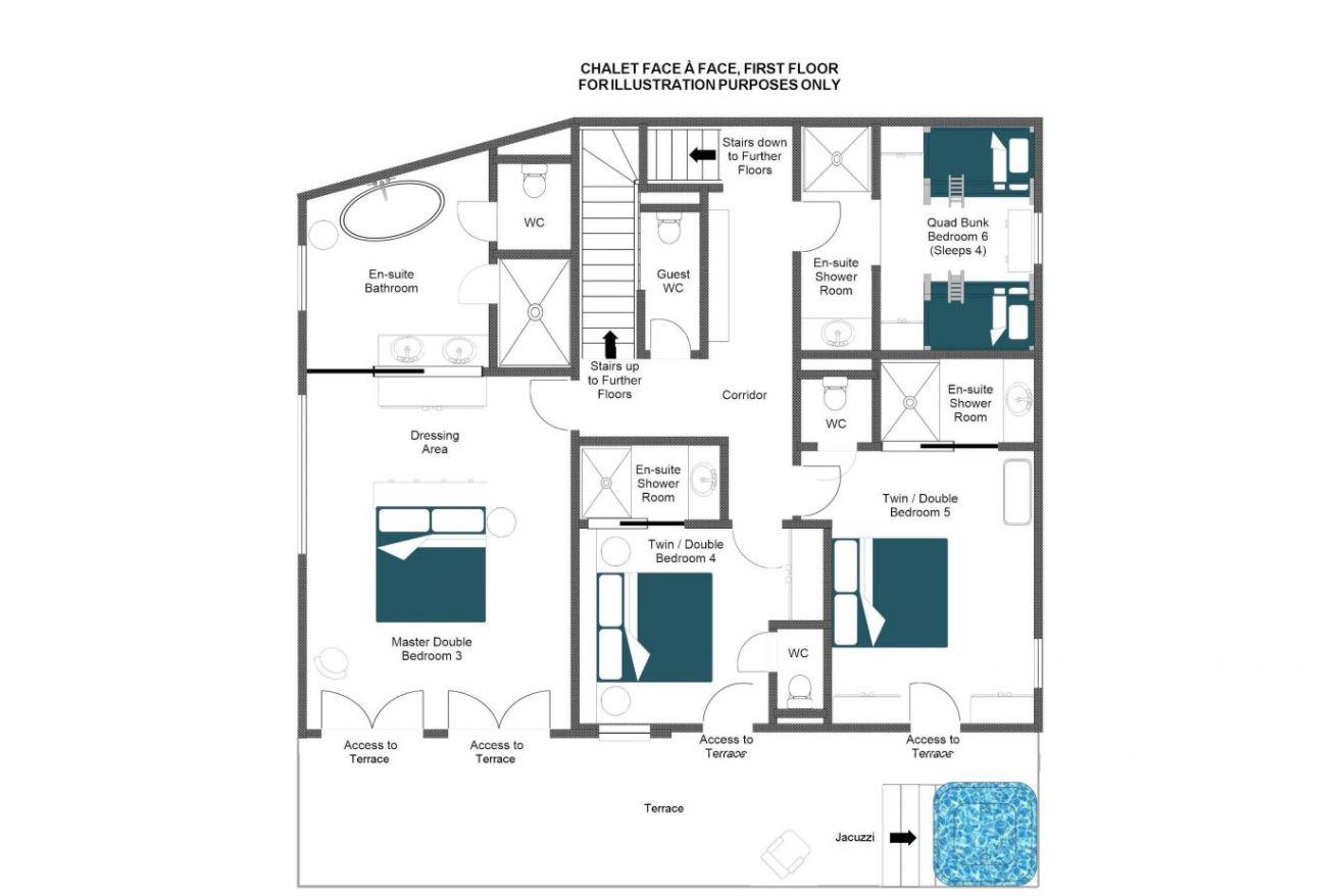 Chalet Face A Face, Val D'isere floorplan - The Chalet Edit