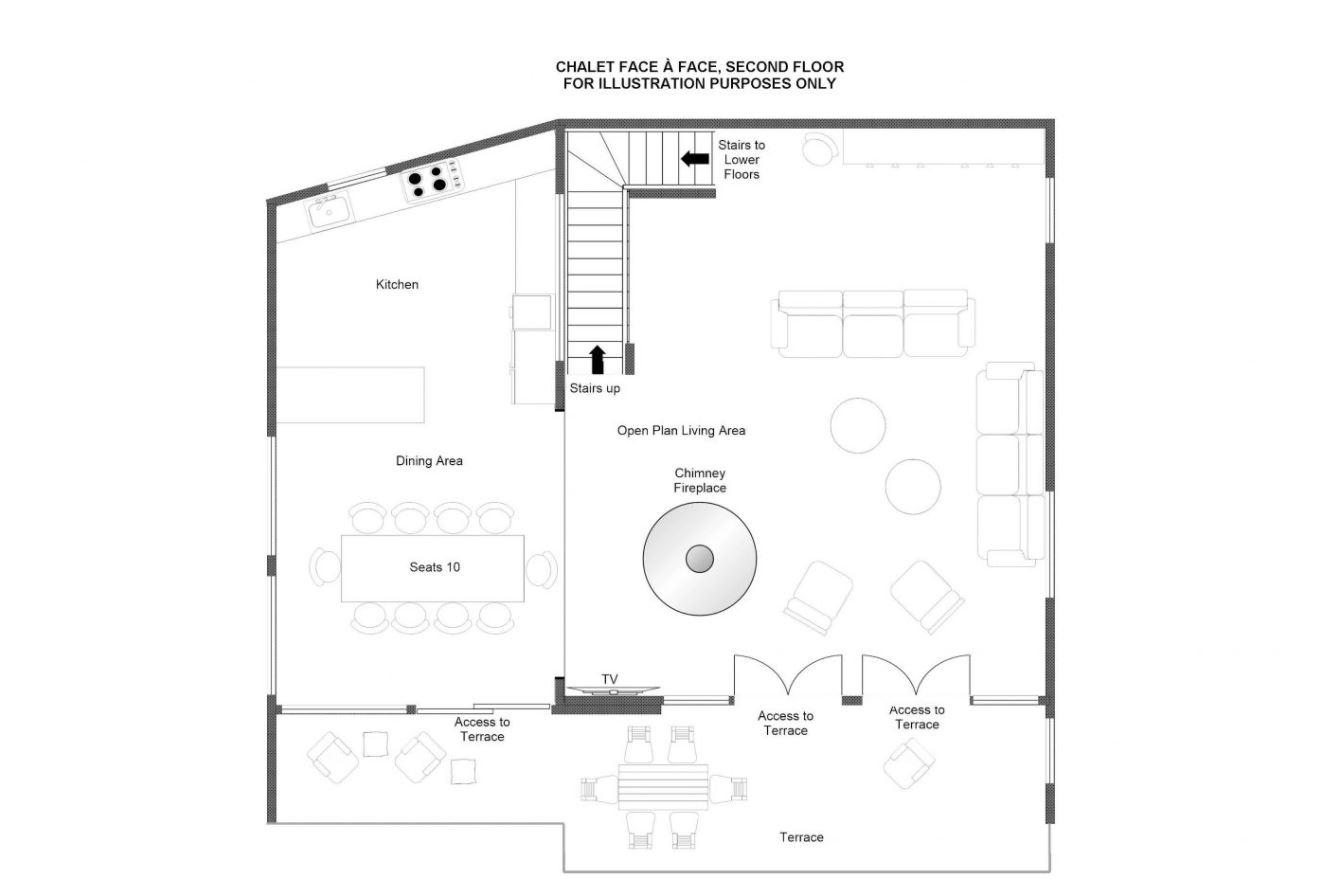 Chalet Face A Face, Val D'isere floorplan - The Chalet Edit