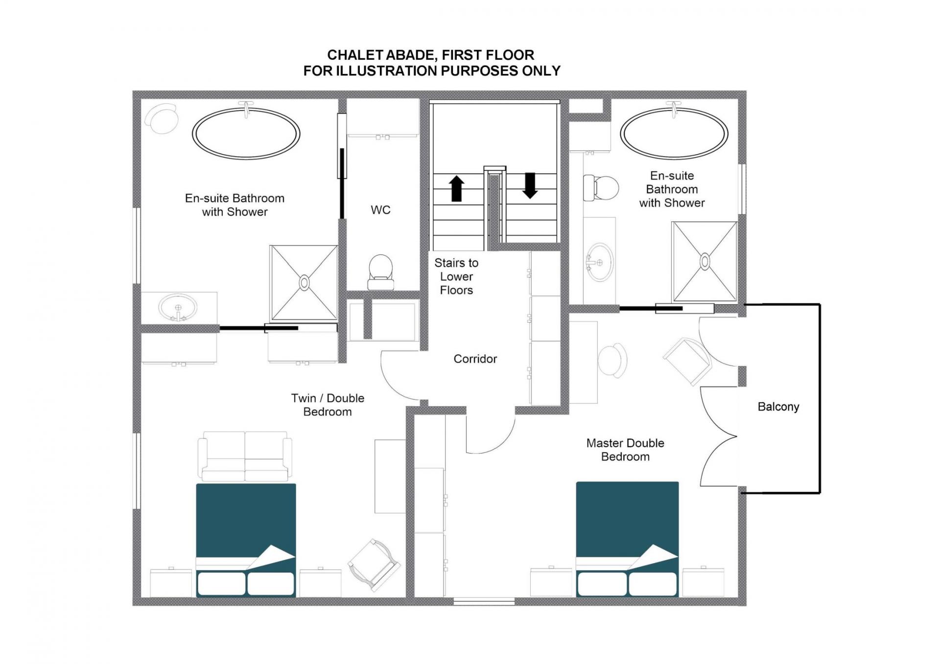 Chalet Abade, Val d'Isere floorplan - The Chalet Edit