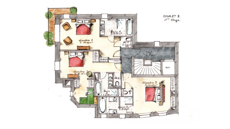 Chalet Ambre, Val d'Isere floorplan - The Chalet Edit