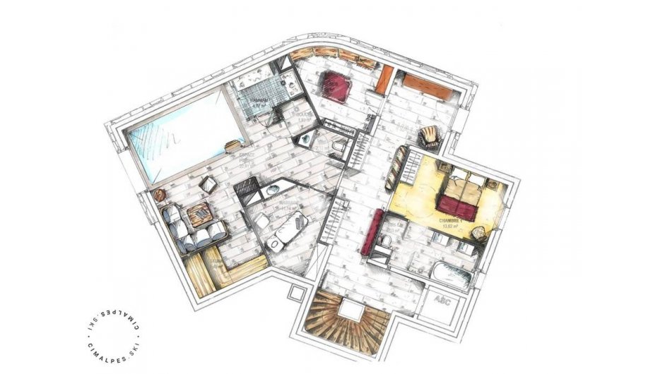 Chalet Sequoia, Val d'Isere floorplan - The Chalet Edit