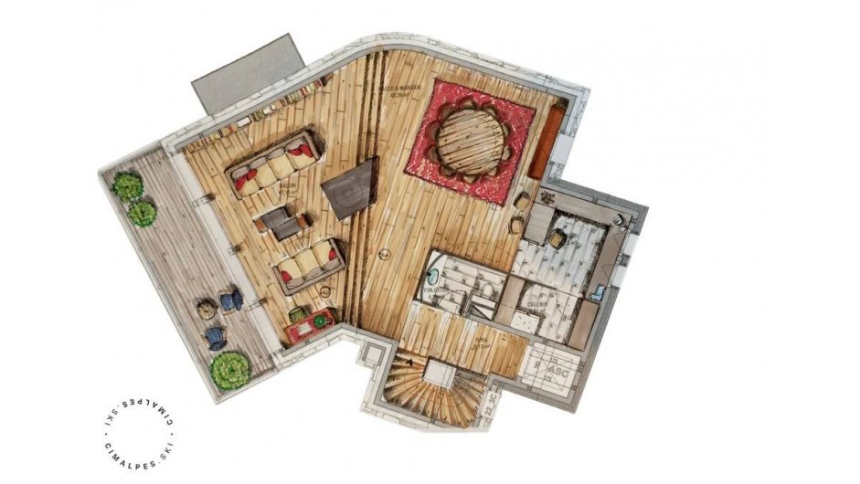 Chalet Sequoia, Val d'Isere floorplan - The Chalet Edit