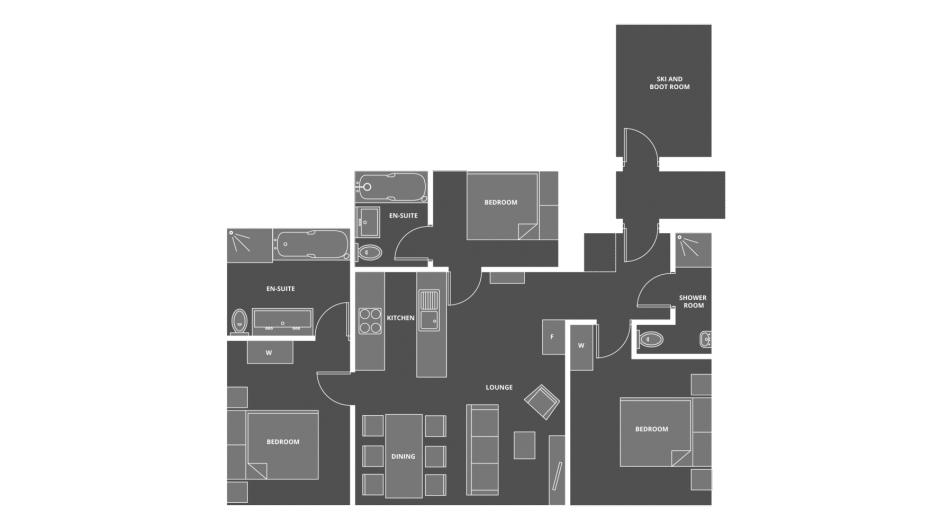 Chalet 46 & Apartment 6, Morzine floorplan - The Chalet Edit