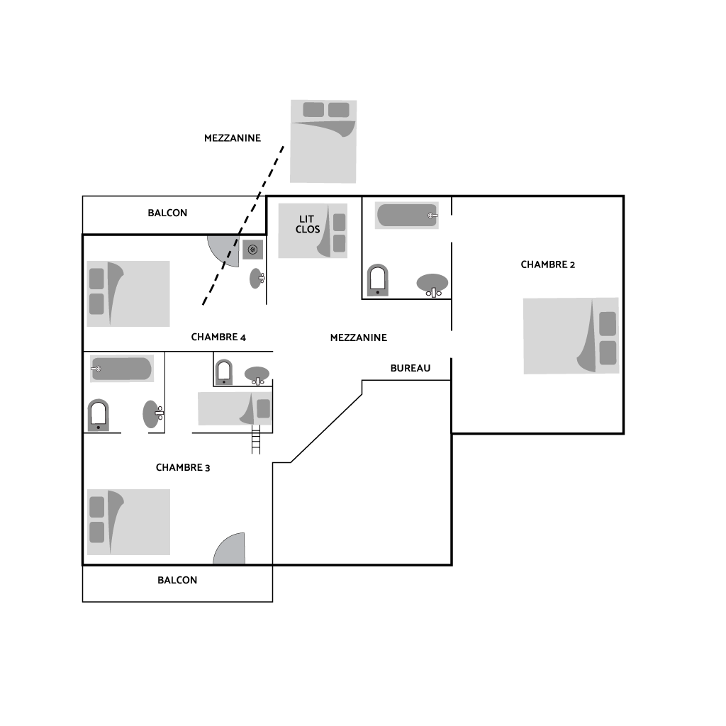 Chalet 46 & Apartment 6, Morzine floorplan - The Chalet Edit