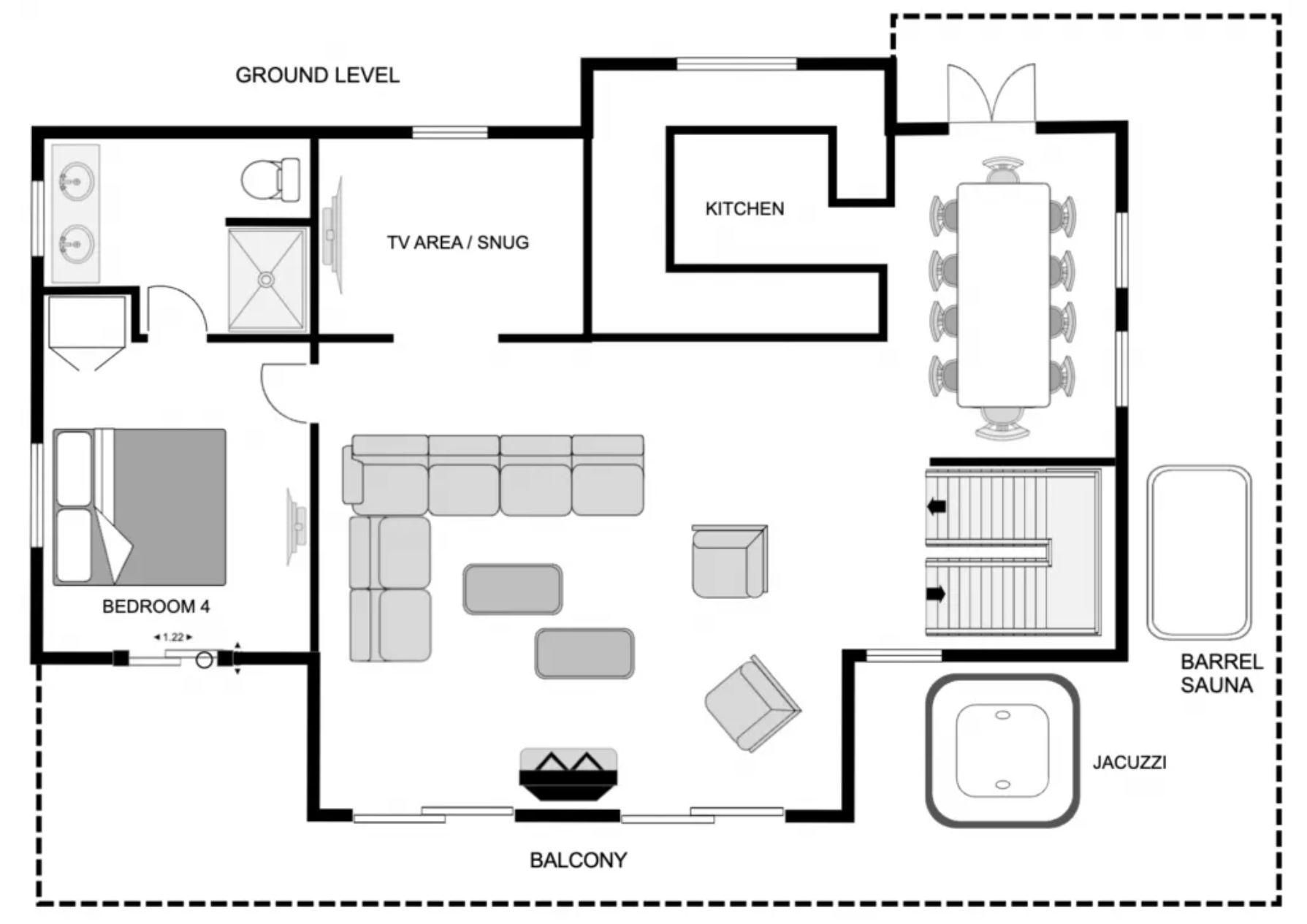 Chalet Peppa, La Tania floorplan - The Chalet Edit