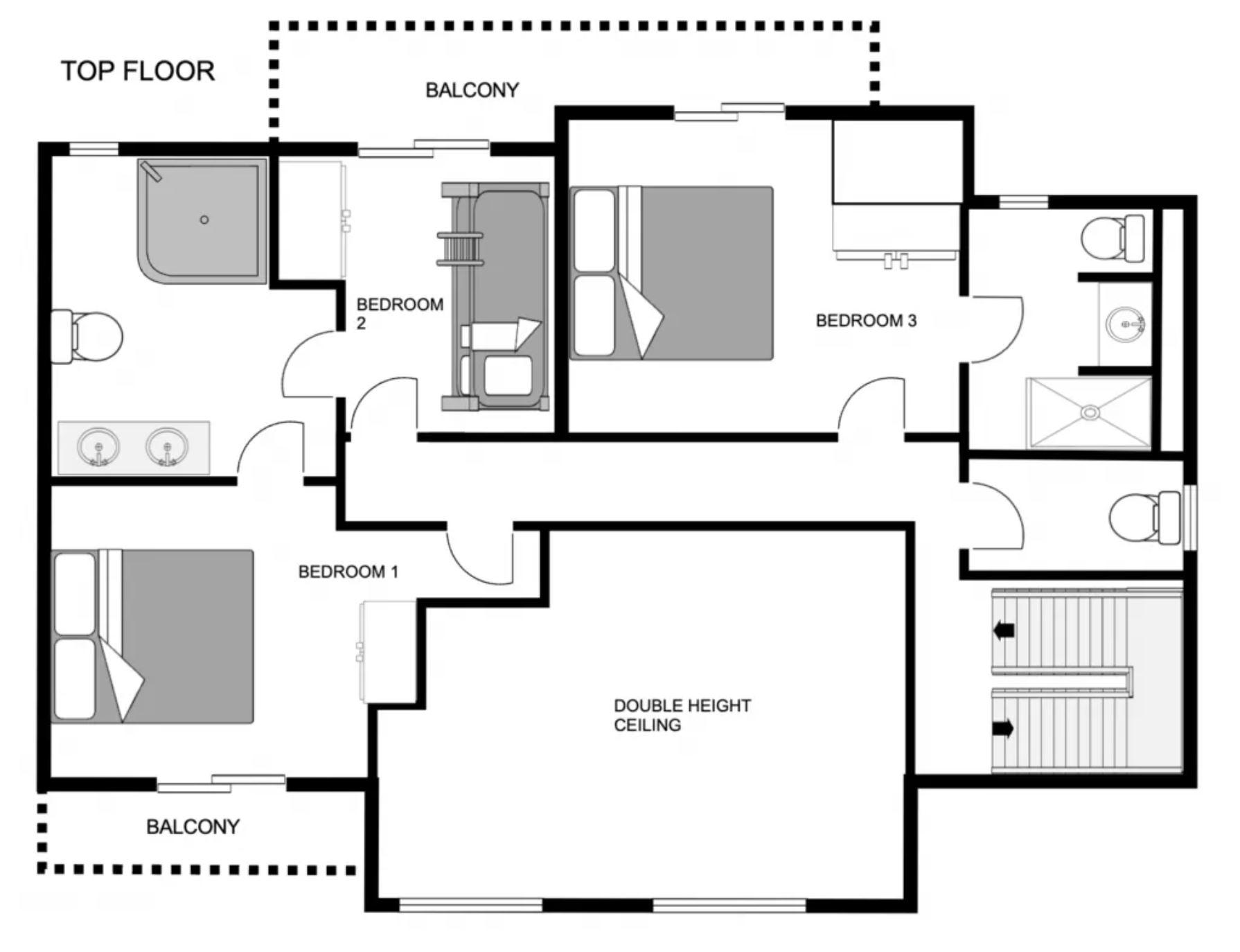 Chalet Peppa, La Tania floorplan - The Chalet Edit