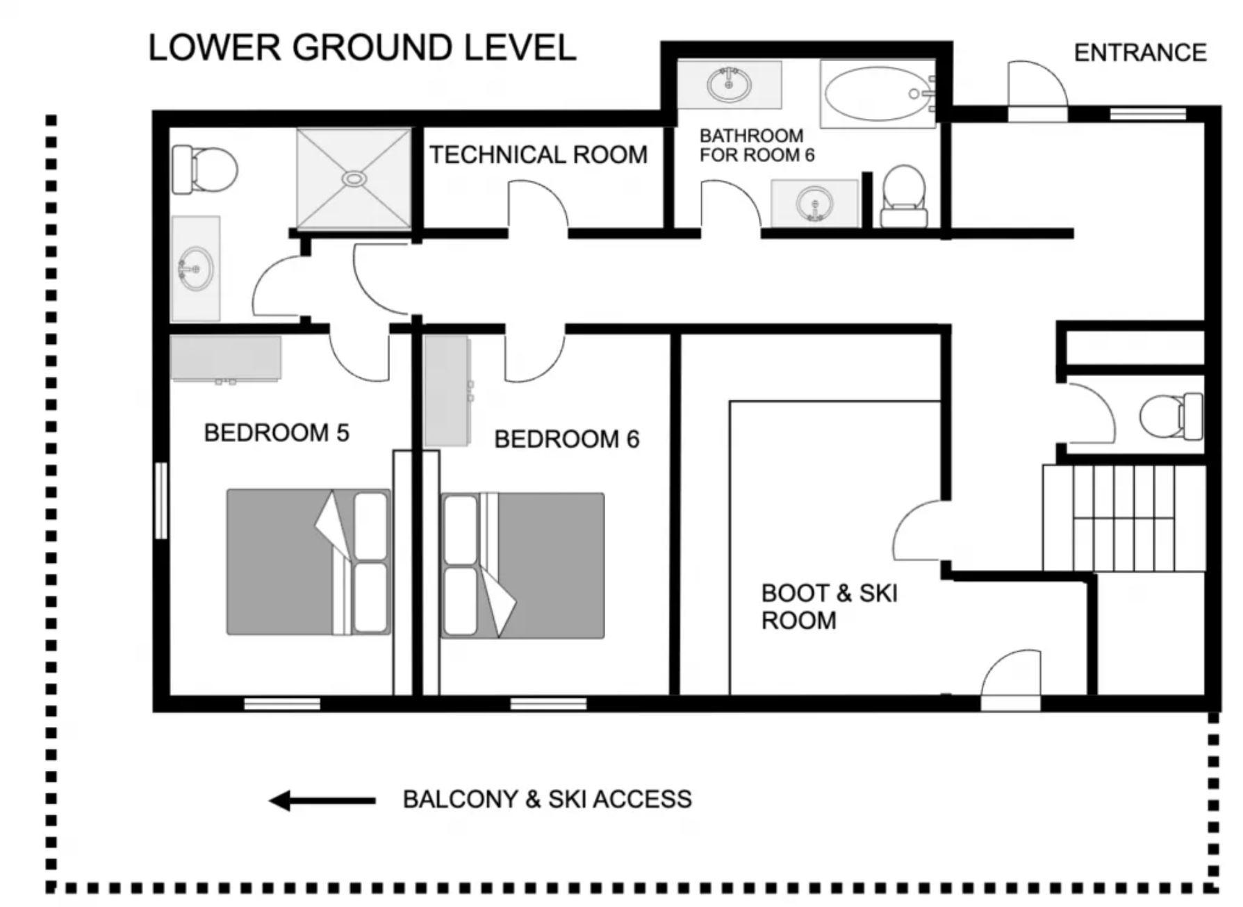 Chalet Peppa, La Tania floorplan - The Chalet Edit