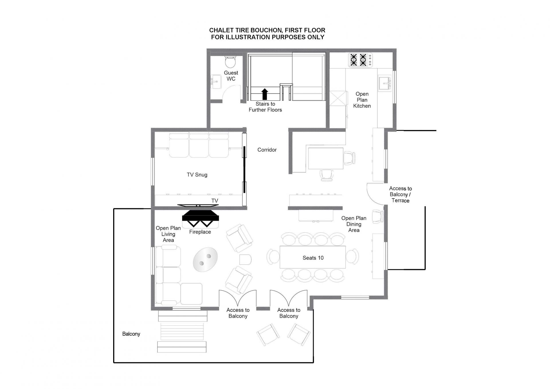 Chalet Tire Bouchon, Verbier floorplan - The Chalet Edit