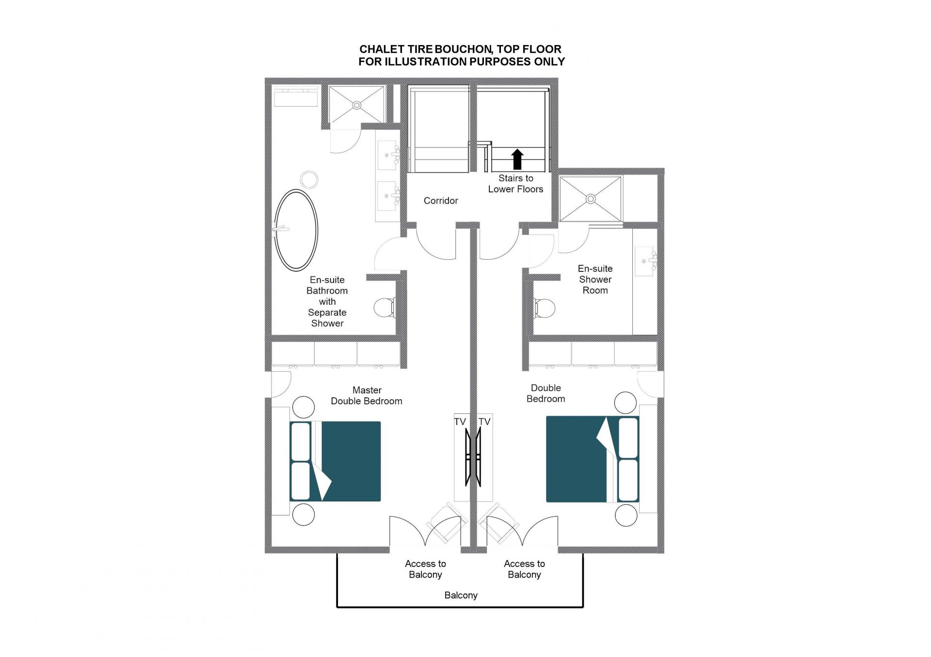 Chalet Tire Bouchon, Verbier floorplan - The Chalet Edit