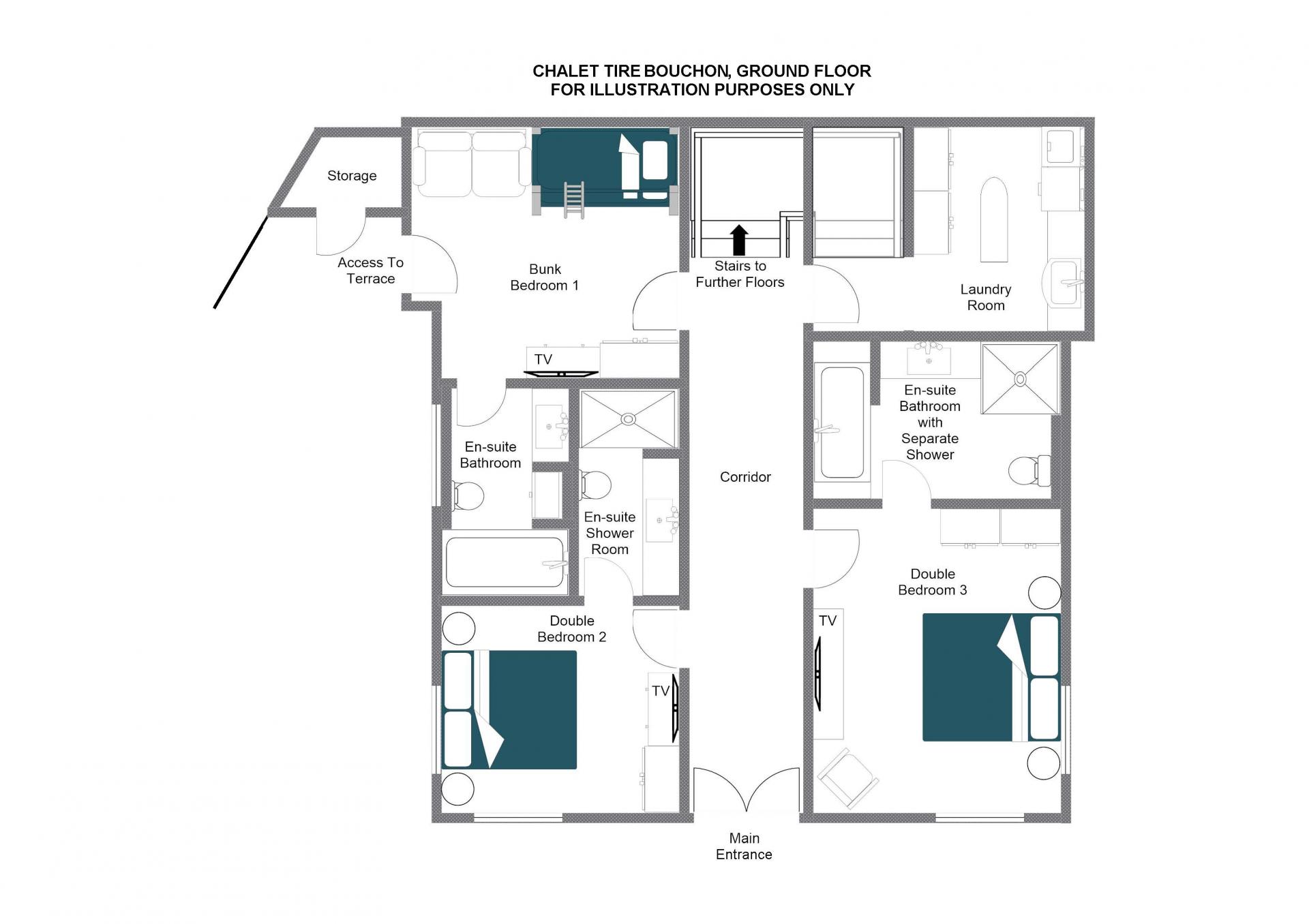 Chalet Tire Bouchon, Verbier floorplan - The Chalet Edit