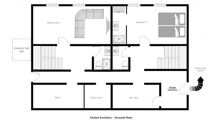 Chalet Ecritoire, La Tania floorplan - The Chalet Edit
