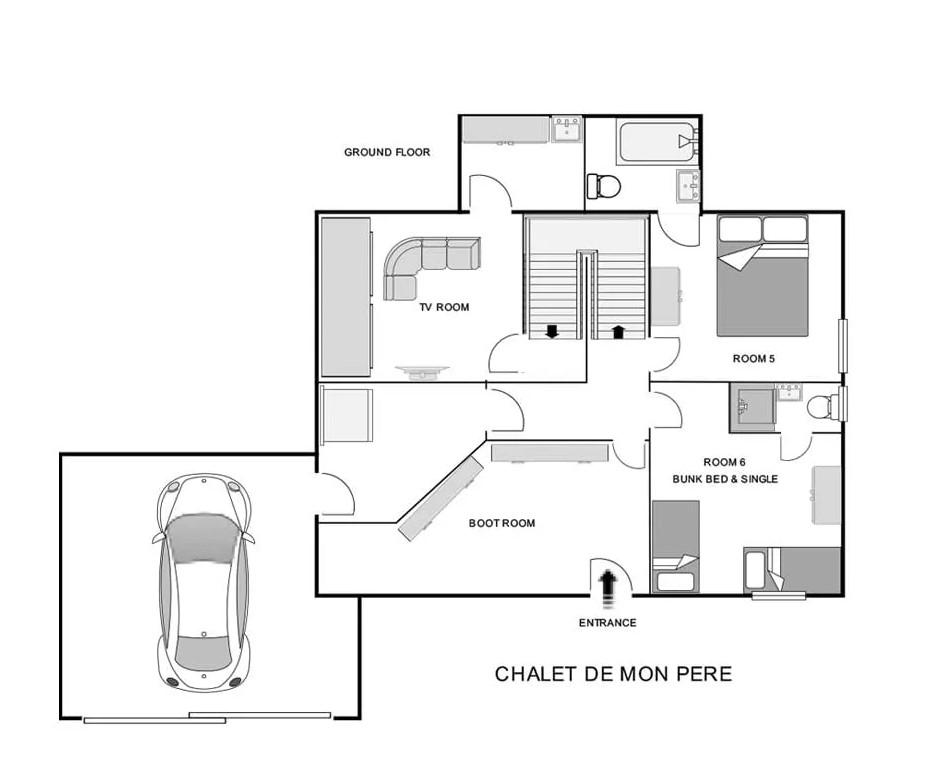 Chalet De Mon Pere, La Tania floorplan - The Chalet Edit