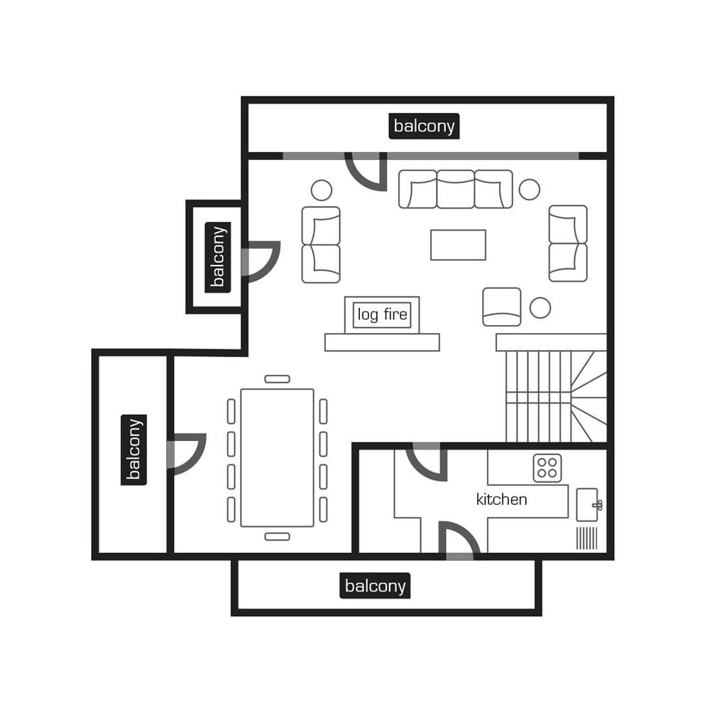 Chalet Pleroma, La Tania floorplan - The Chalet Edit