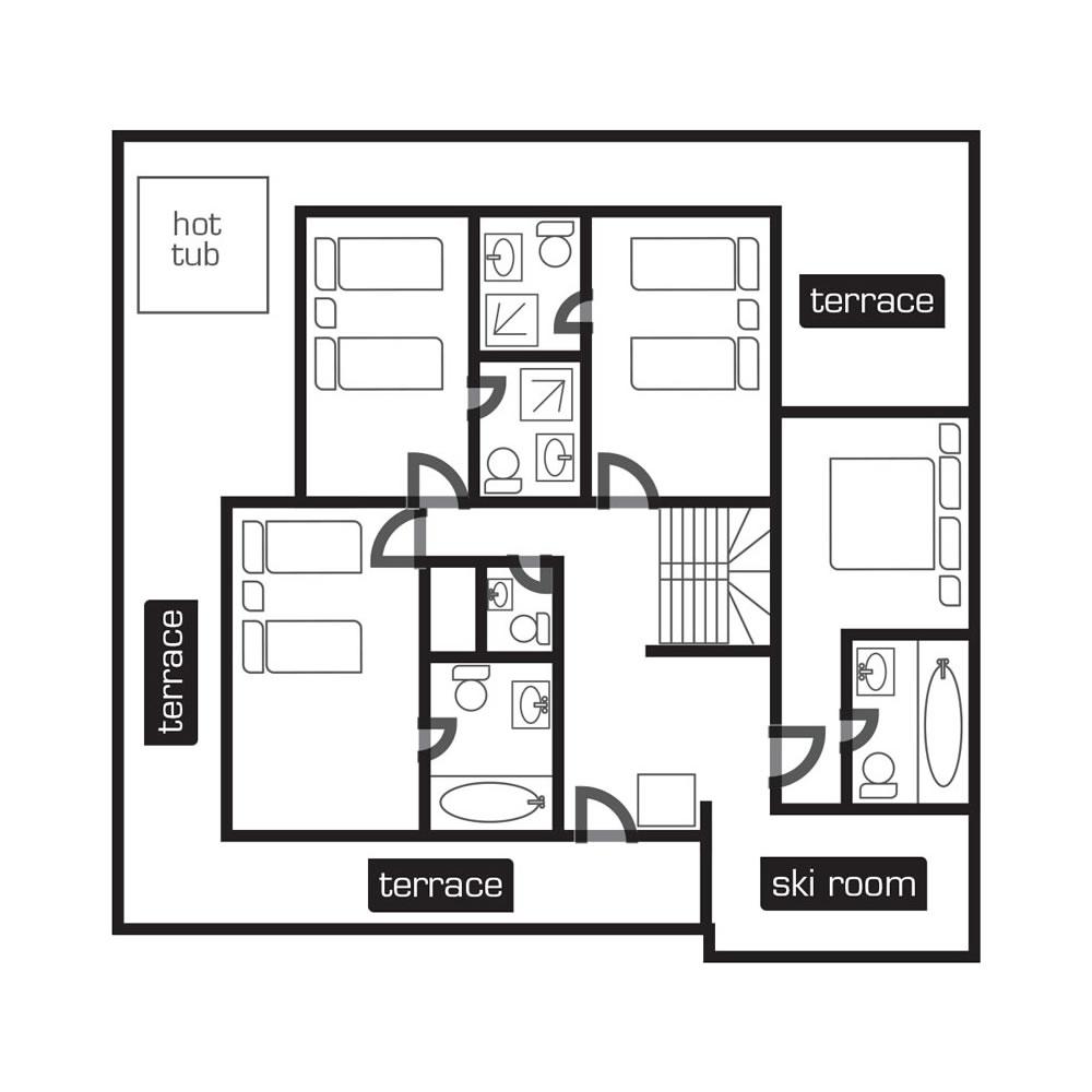 Chalet Pleroma, La Tania floorplan - The Chalet Edit