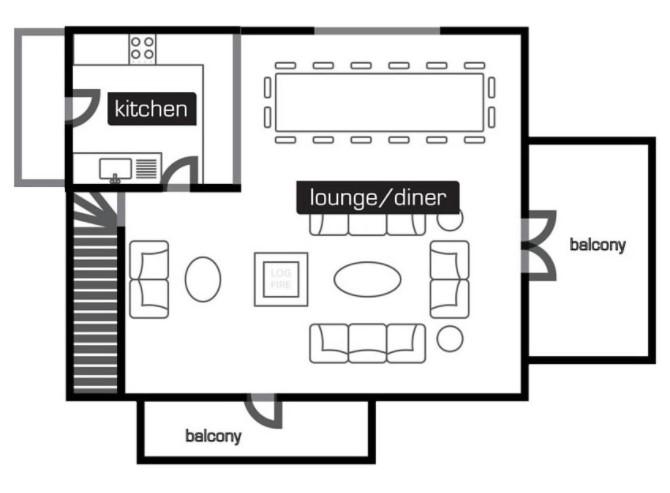 Chalet Rachael, La Tania floorplan - The Chalet Edit