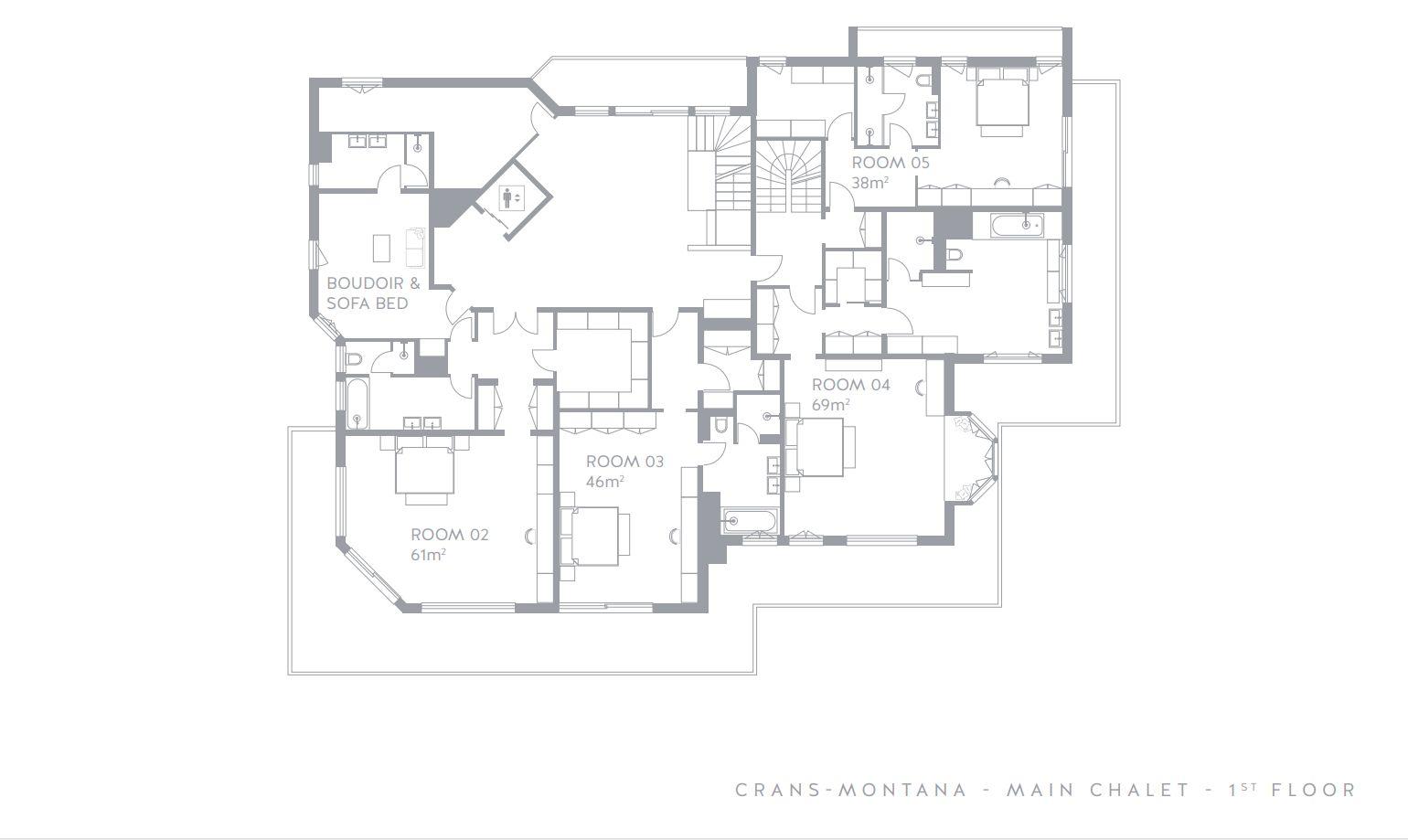 Ultima Chalet One, Crans Montana floorplan - The Chalet Edit