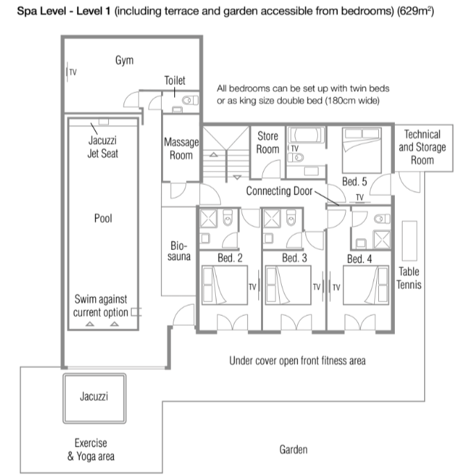 Chalet Spa, Verbier floorplan - The Chalet Edit