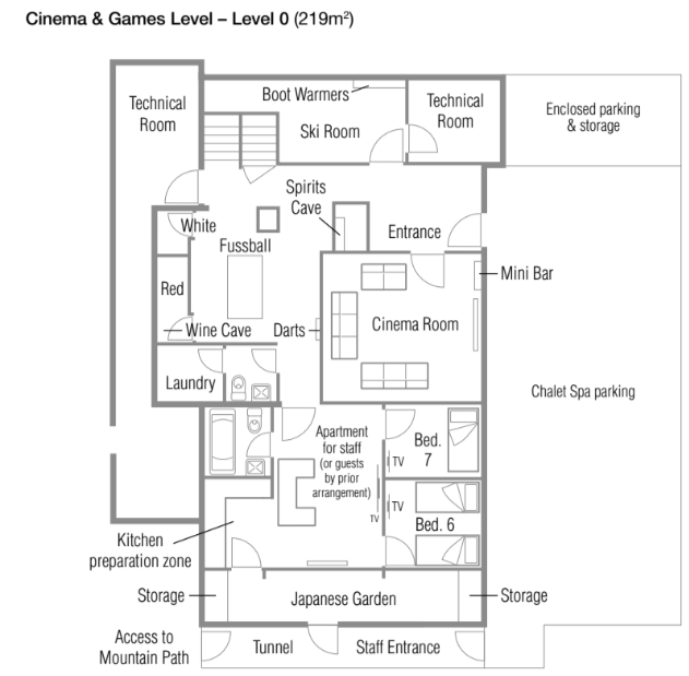 Chalet Spa, Verbier floorplan - The Chalet Edit