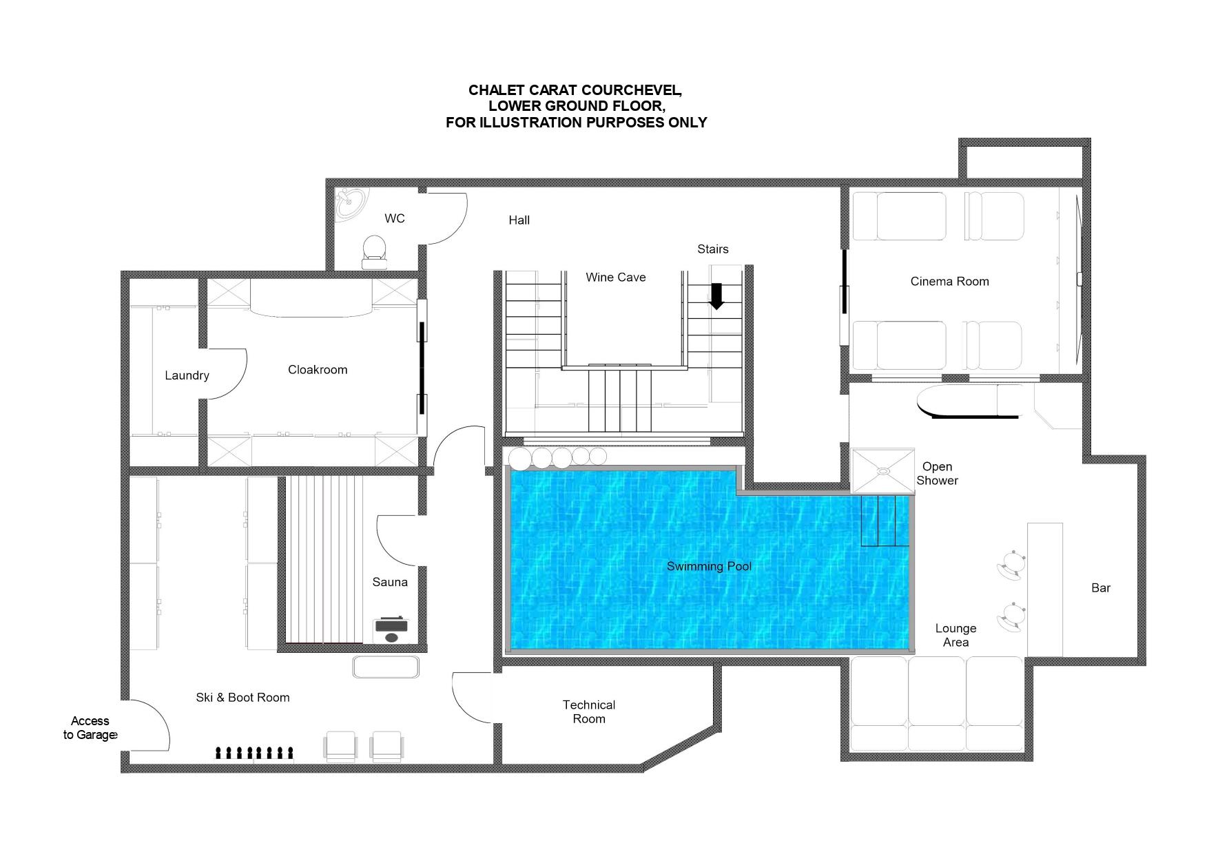 Chalet Carat, Courchevel 1850 floorplan - The Chalet Edit