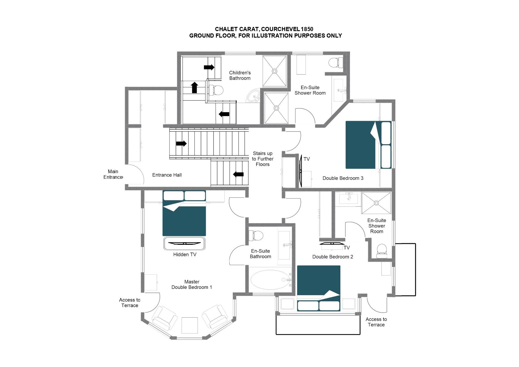 Chalet Carat, Courchevel 1850 floorplan - The Chalet Edit