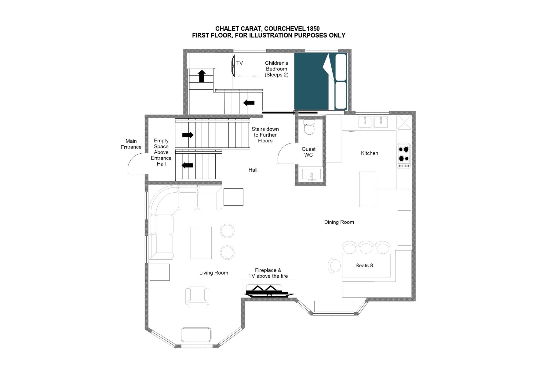 Chalet Carat, Courchevel 1850 floorplan - The Chalet Edit
