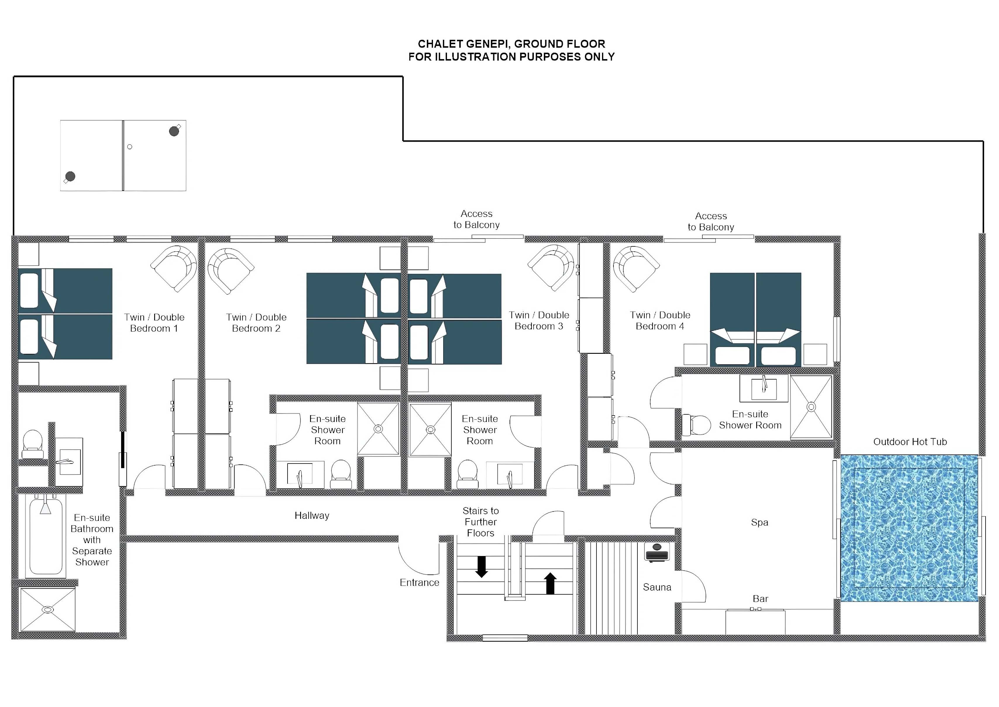 Chalet Genepi, Meribel floorplan - The Chalet Edit