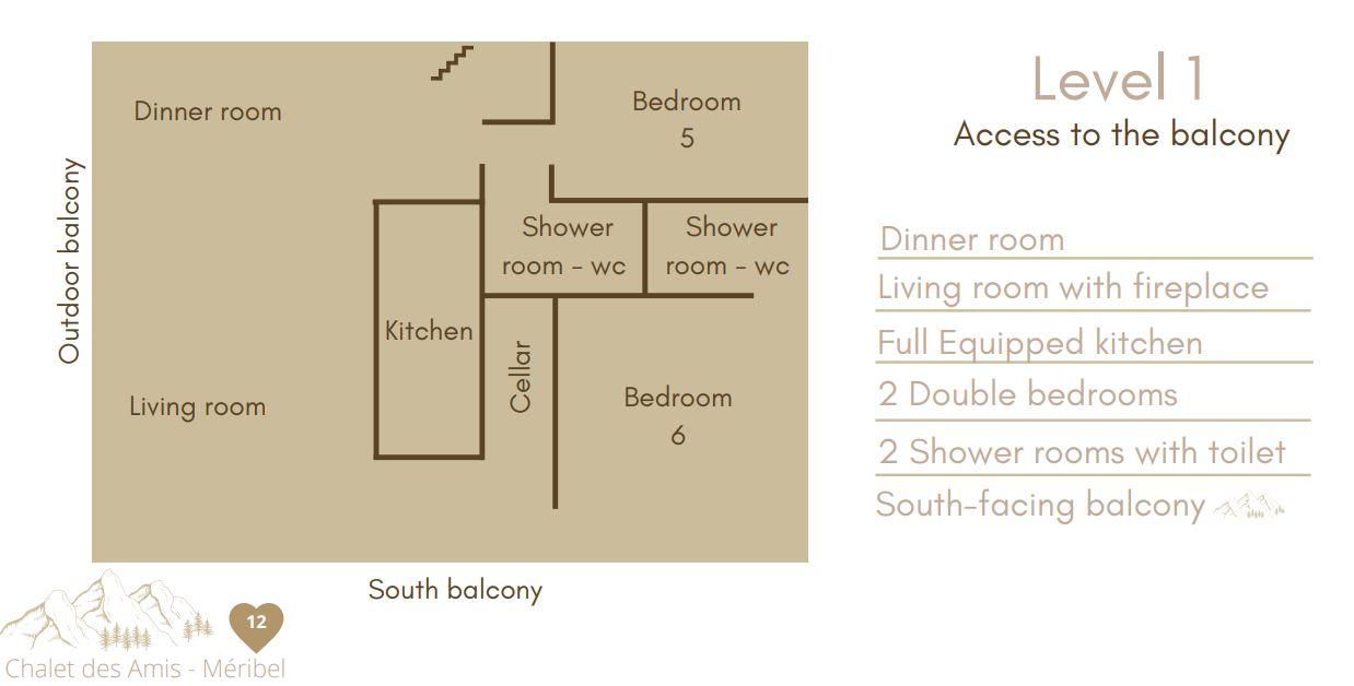 Chalet Des Amis, Meribel floorplan - The Chalet Edit