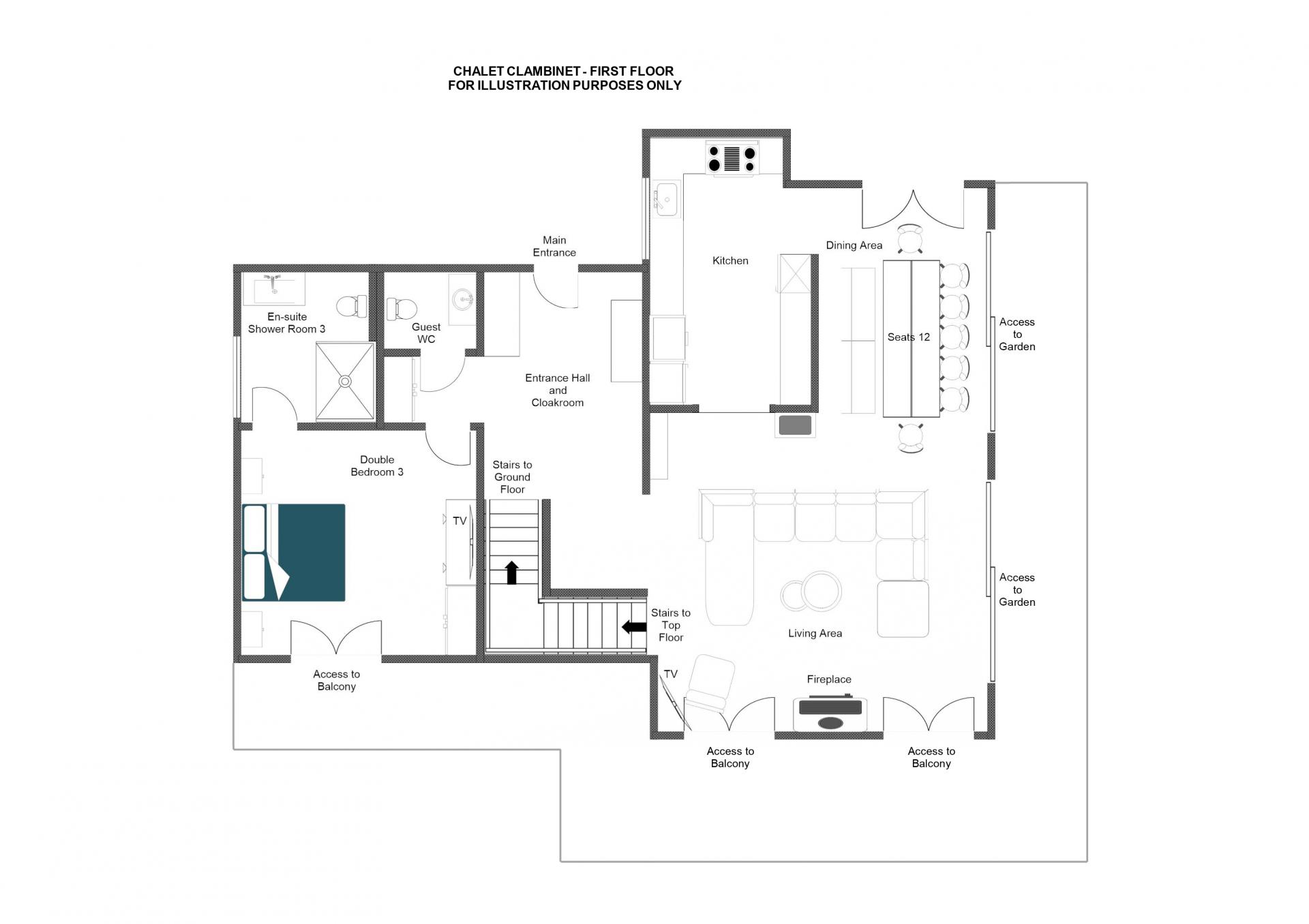 Chalet Clambinet, Verbier floorplan - The Chalet Edit