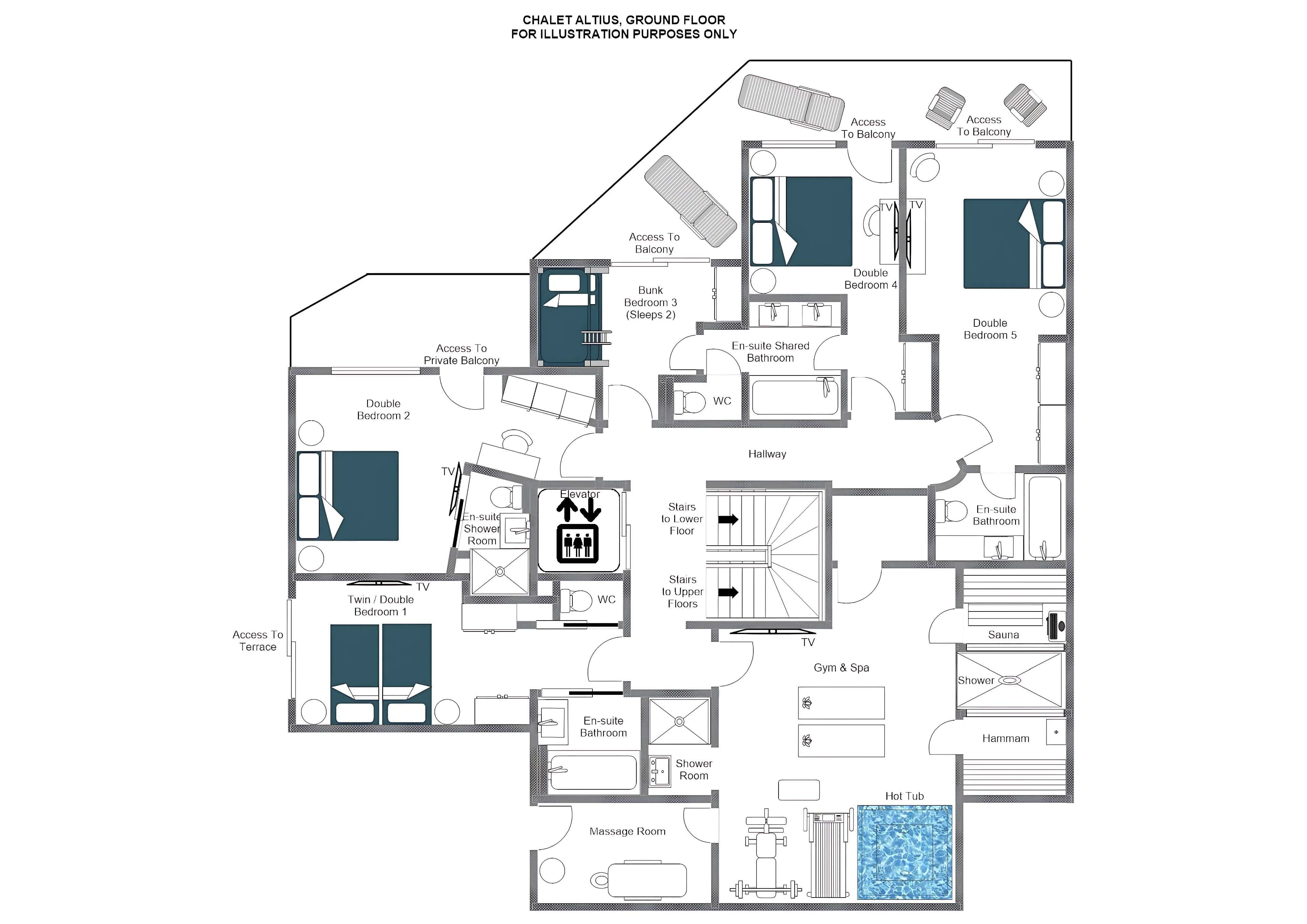 Chalet Altius, Meribel floorplan - The Chalet Edit