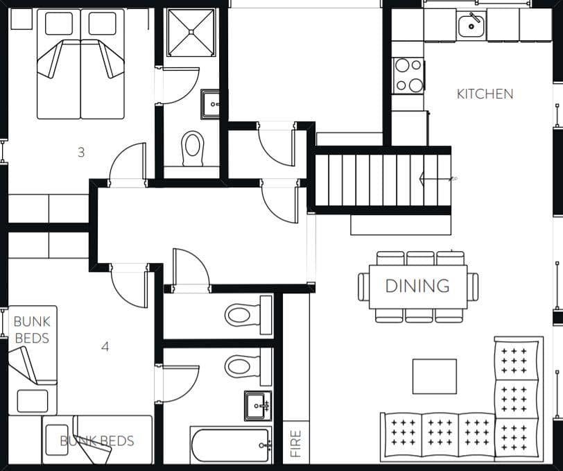 Chalet Marmotte, Meribel floorplan - The Chalet Edit