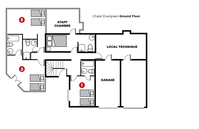 Chalet Evergreen, Meribel floorplan - The Chalet Edit