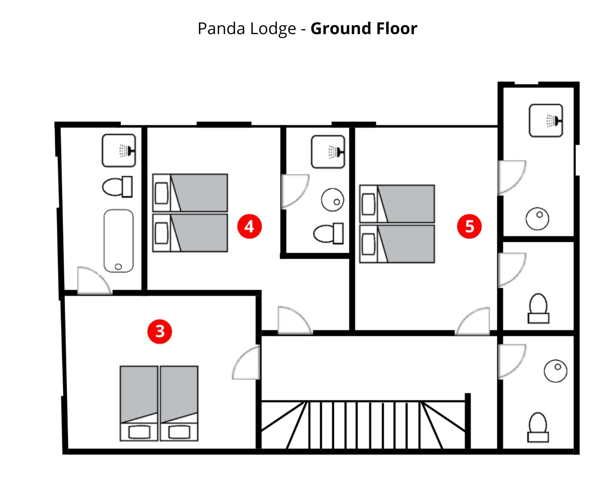 Chalet Panda Lodge, Meribel floorplan - The Chalet Edit