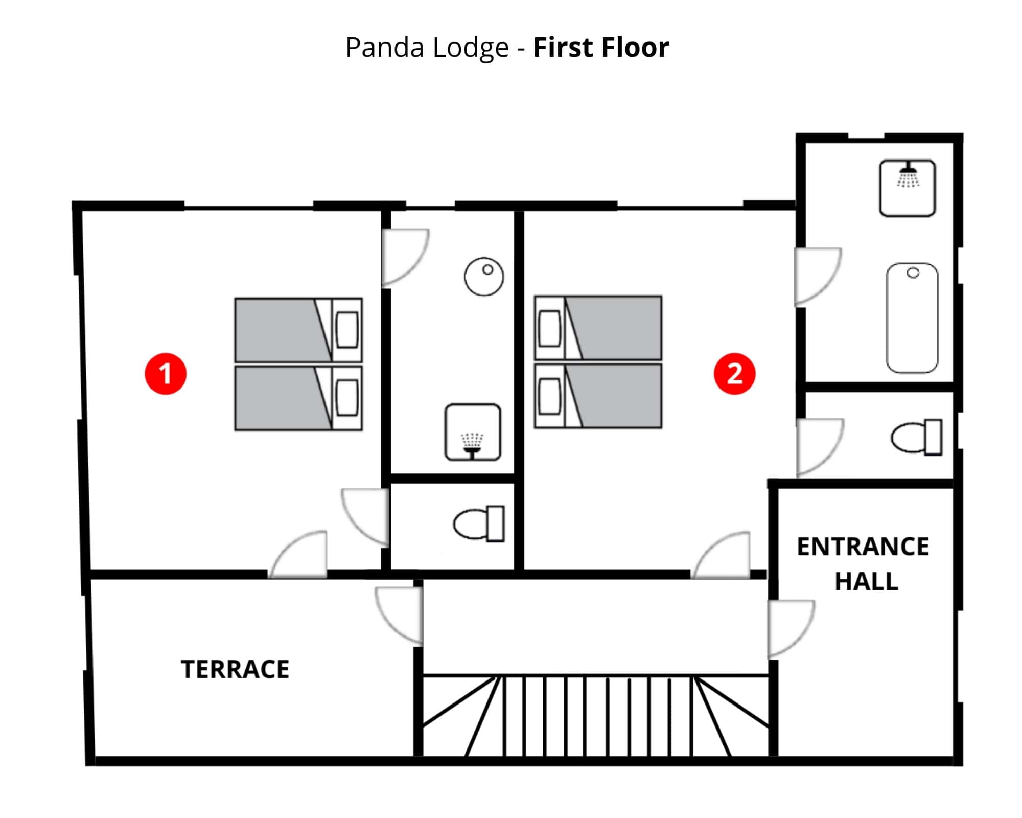 Chalet Panda Lodge, Meribel floorplan - The Chalet Edit