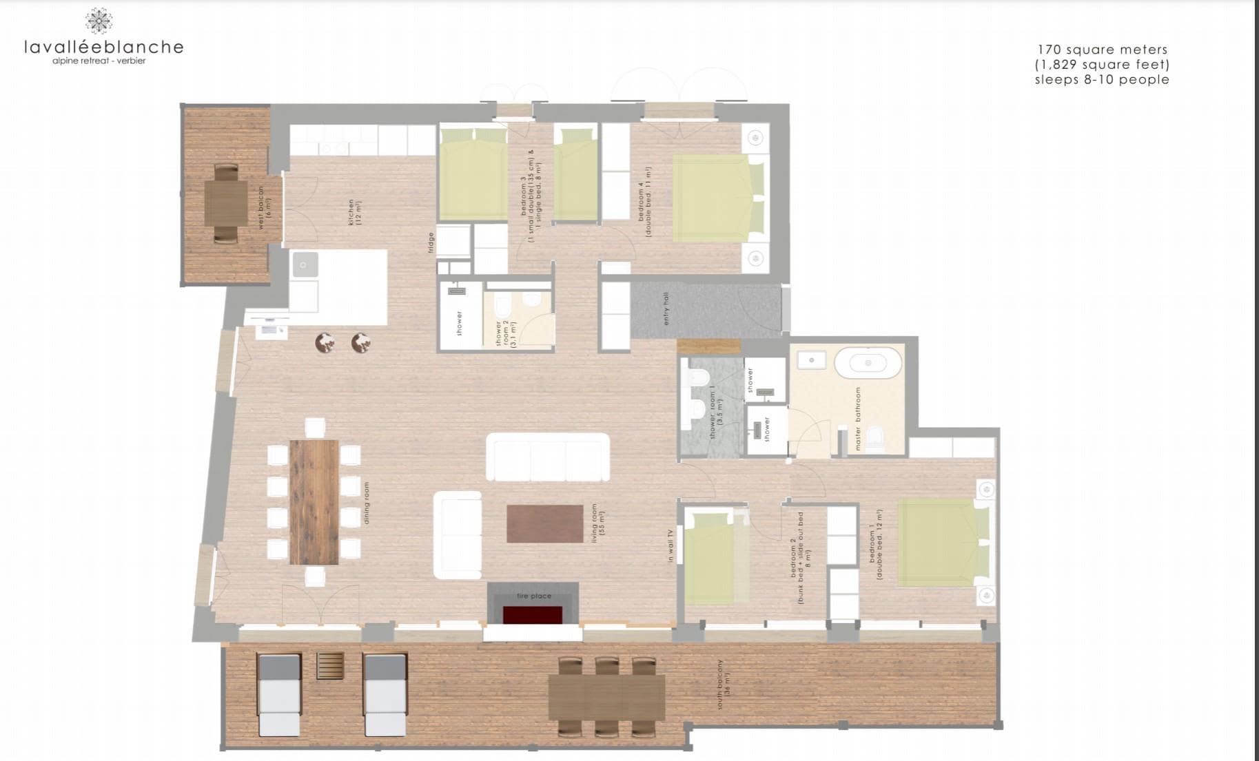 La Vallee Blanche, Verbier floorplan - The Chalet Edit