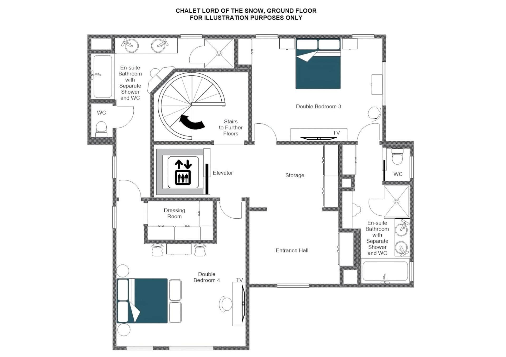 Lord of Snow, Courchevel 1850 floorplan - The Chalet Edit