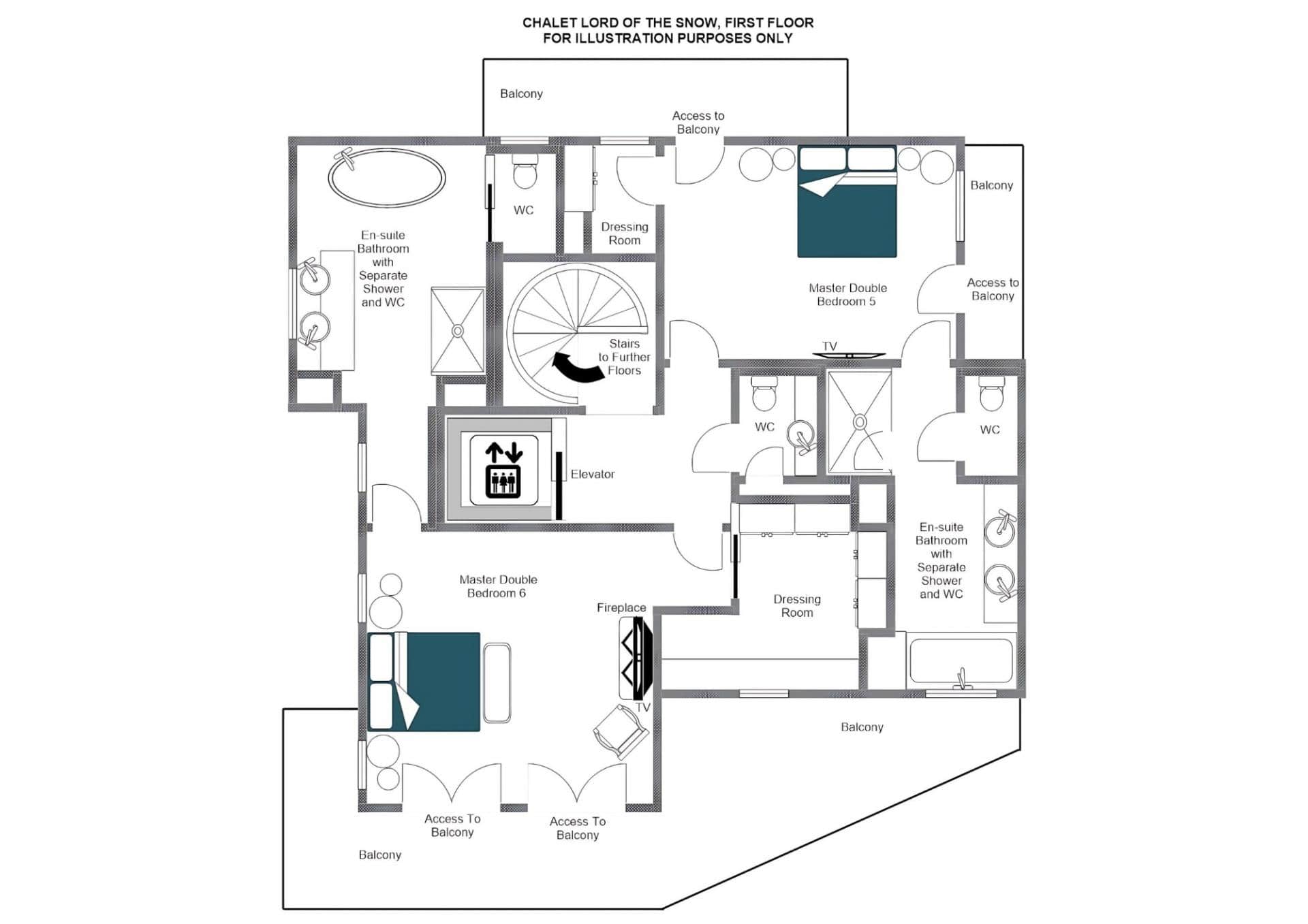 Lord of Snow, Courchevel 1850 floorplan - The Chalet Edit