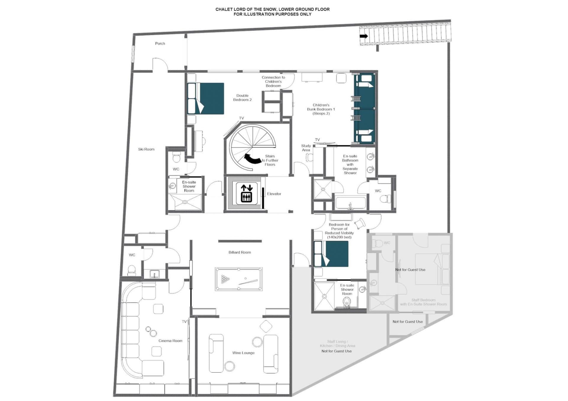 Lord of Snow, Courchevel 1850 floorplan - The Chalet Edit