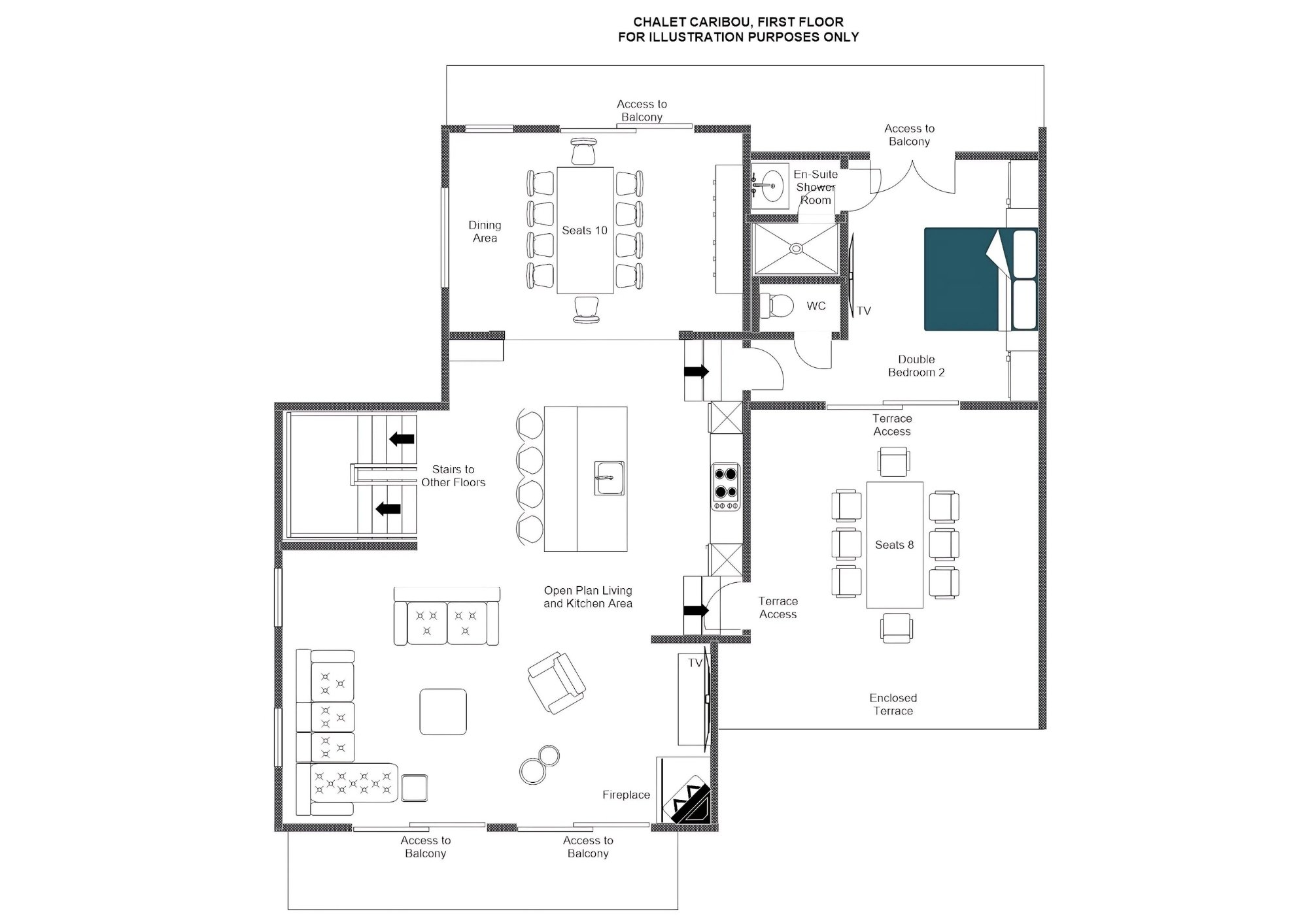 Chalet Caribou, Meribel floorplan - The Chalet Edit