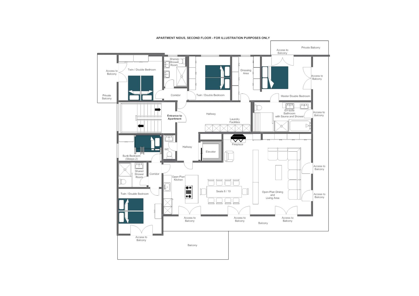 Nidus Apartment 4, Lech floorplan - The Chalet Edit